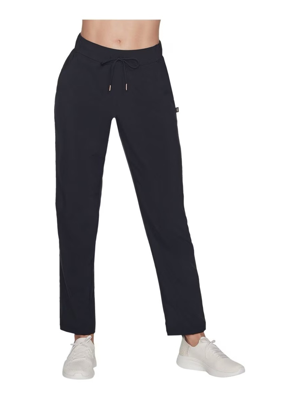 Sketchers Women's Black Drawstring Straight-Leg Pants